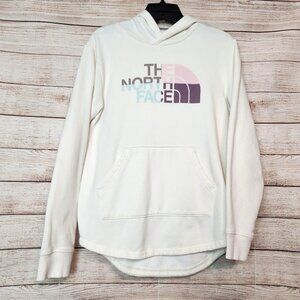 The North Face Half Dome Sweatshirt Hoodie Pullover Size L Ivory Pink Blue Women